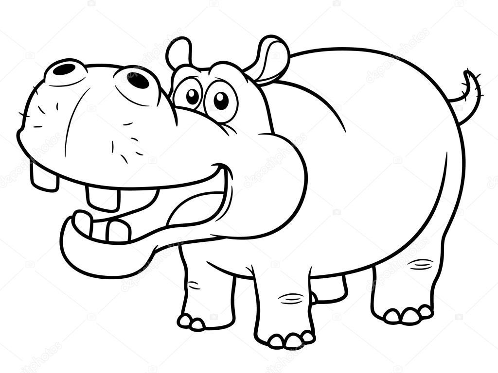 Hippo-Adult-Coloring-Book-Pages-Hard