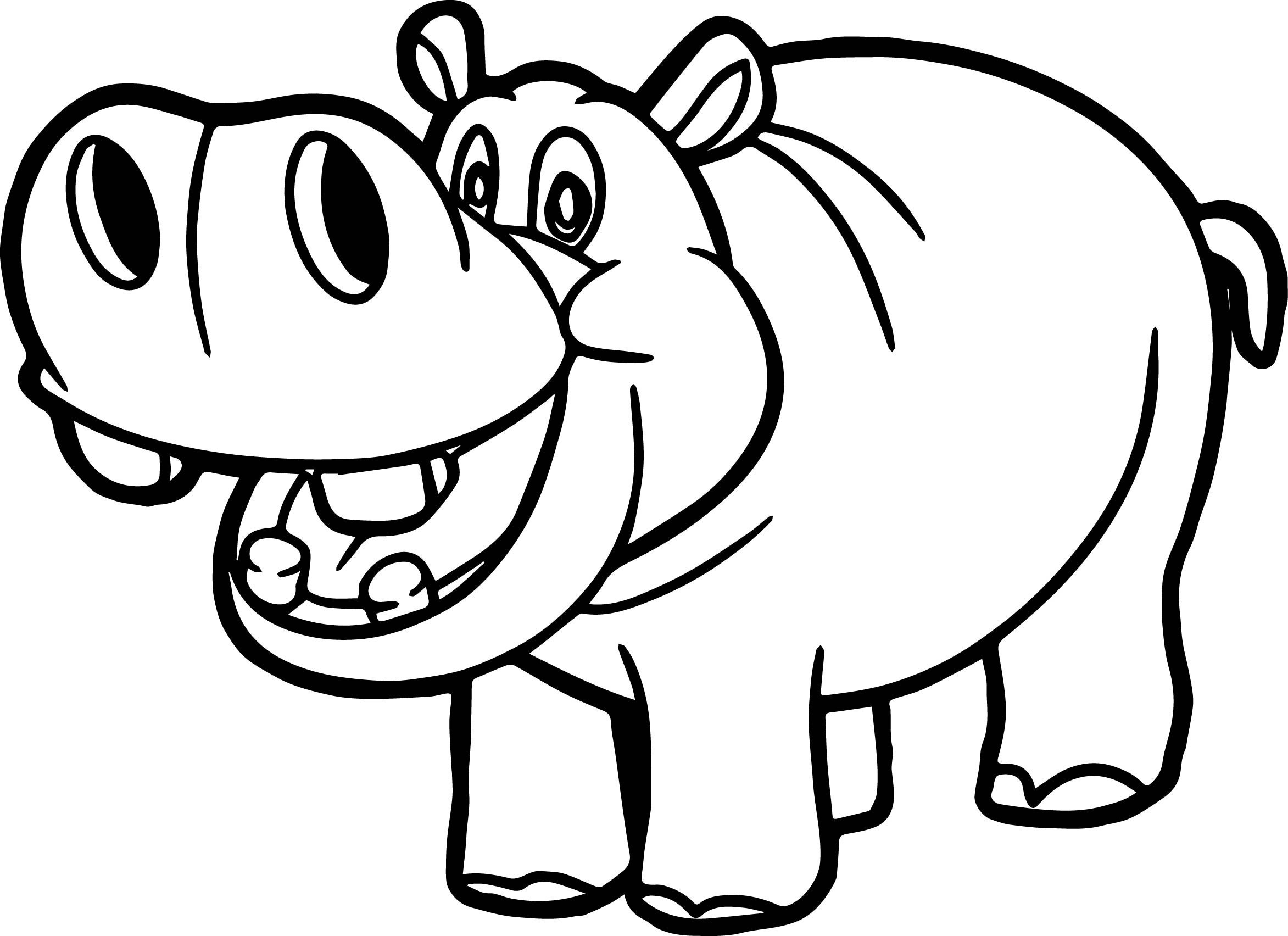 Hippopotamuses Coloring Pages Luxury Hippo Outline Drawing at GetDrawings