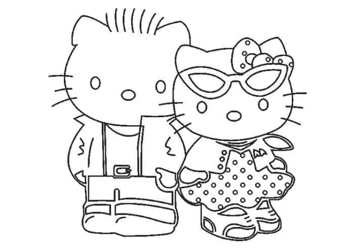 Hello Kitty Family Coloring Pages