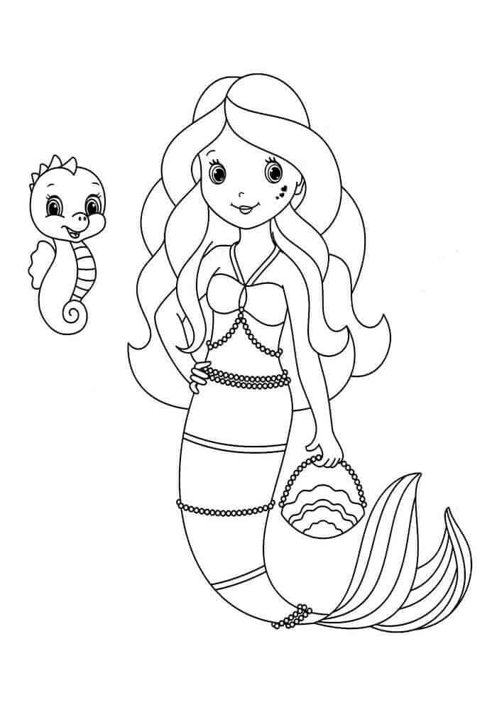 Mermaid Coloring Pages For Girls