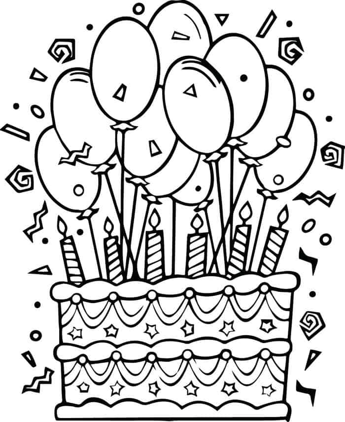 Birthday Balloon Bundle Coloring Pages