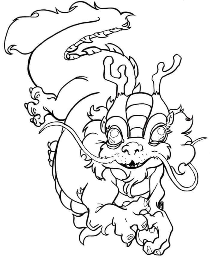 Chinese New Year Dragon Ace Coloring Pages