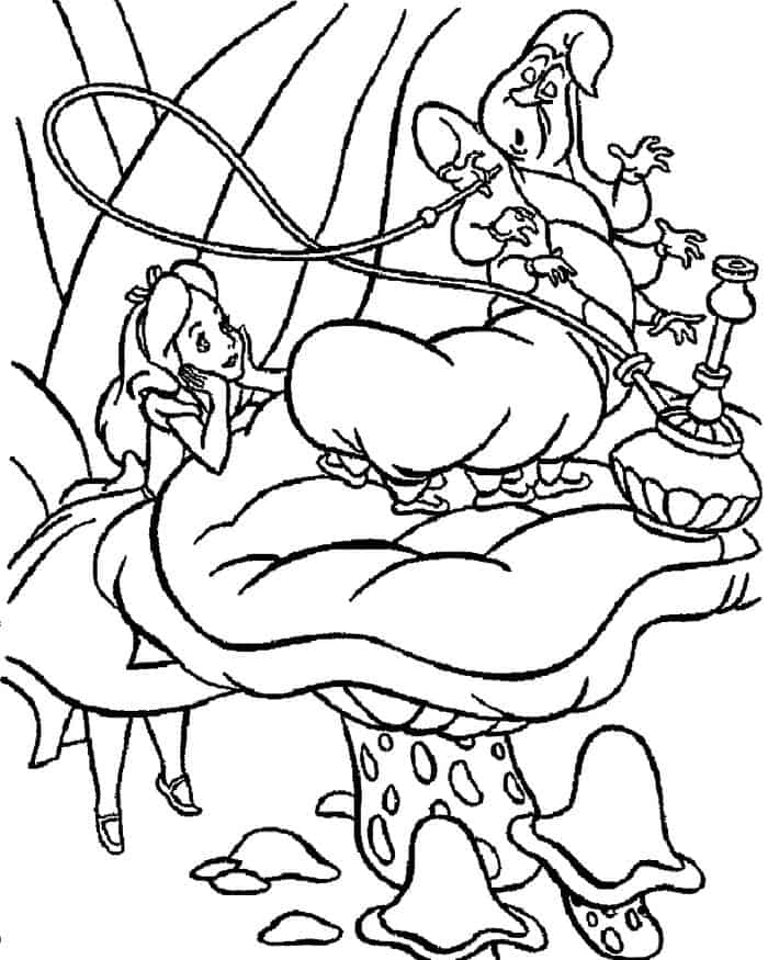 Coloring Pages Alice In Wonderland Caterpillar