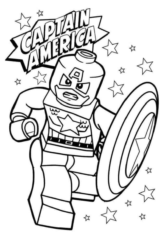 Lego Captain America Coloring Pages