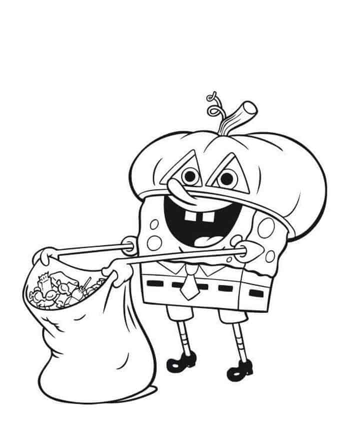 Spongebob Halloween Coloring Pages