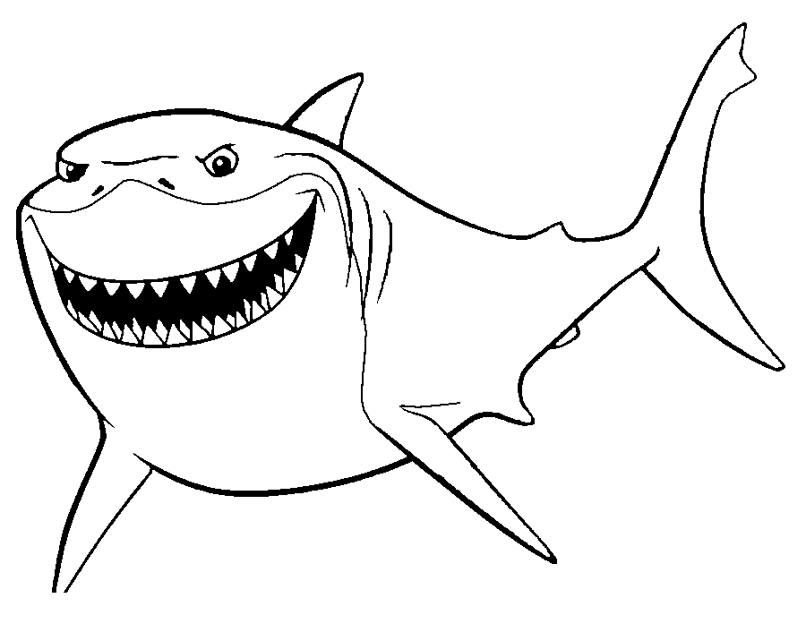 Bruce Finding Nemo Coloring Pages