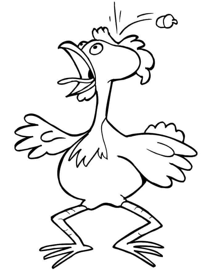 Crazy Chicken Coloring Pages