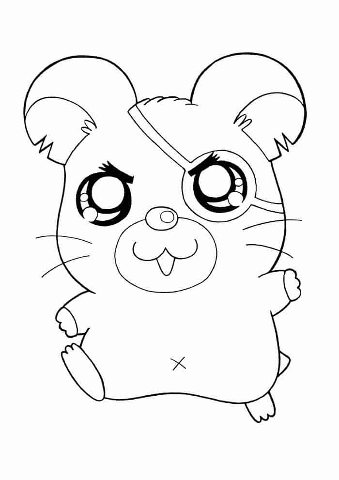 Cute Hamster Printable Coloring Pages