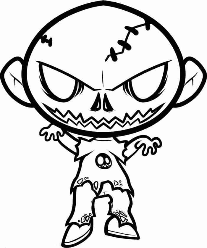 Grappling Peahead Zombie Coloring Pages