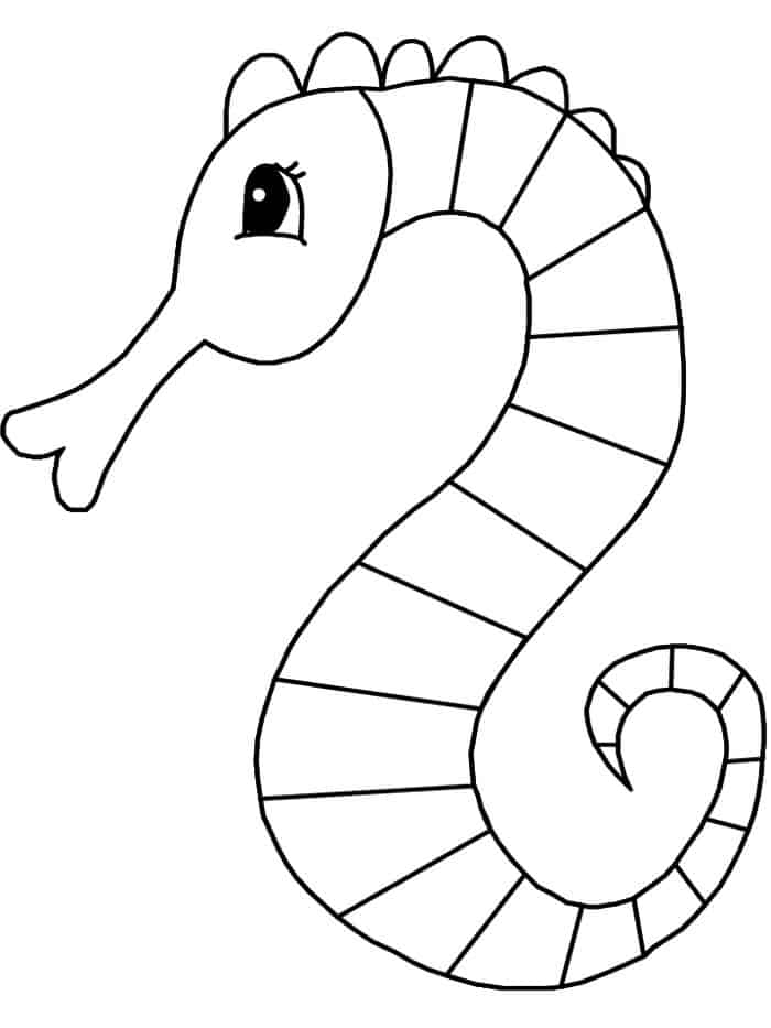 Seahorse Easy Coloring Pages