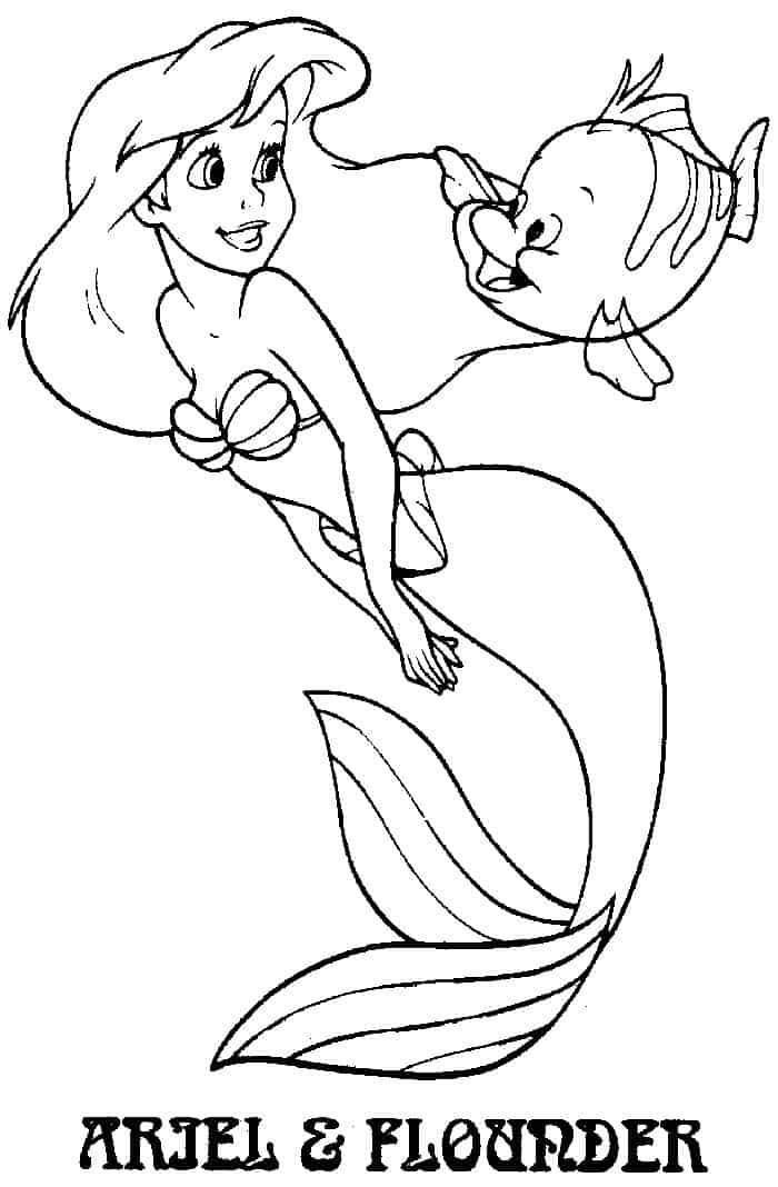 Flounder Coloring Pages From The Little Mermaid