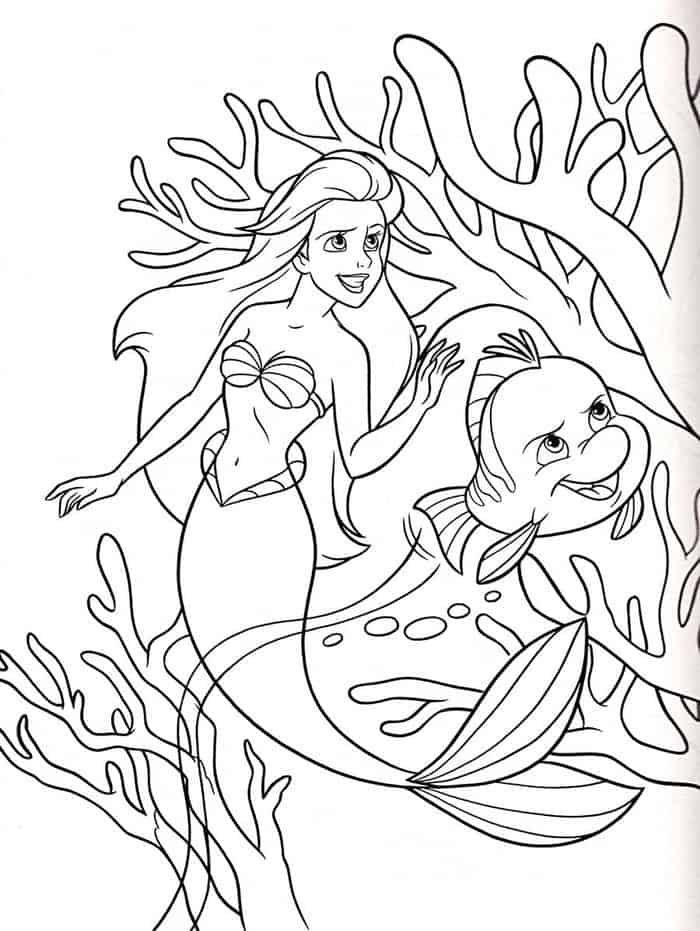 Flounder Little Mermaid Coloring Pages