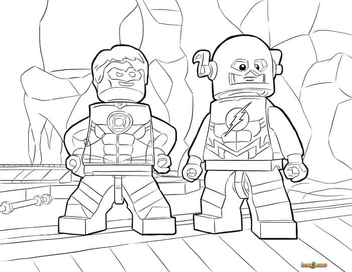 Green Lantern And Flash Lego Coloring Pages